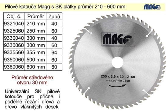 MAGG List žage z listi SK 355x30mm 60 zob Magg