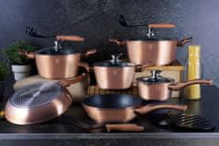 komplet posod z marmorno površino Rosegold Metallic Line, 15 kosov