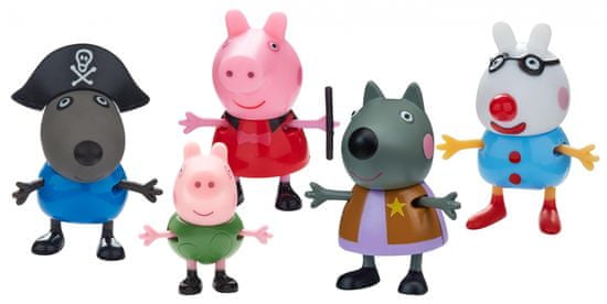 TM Toys Peppa Pig - Obleka z maskami, komplet 5 figur