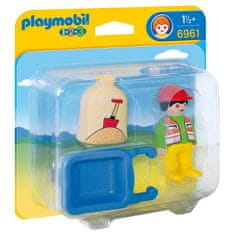 Playmobil Gradbeni delavec , lutka s kolesom, 4 kosi