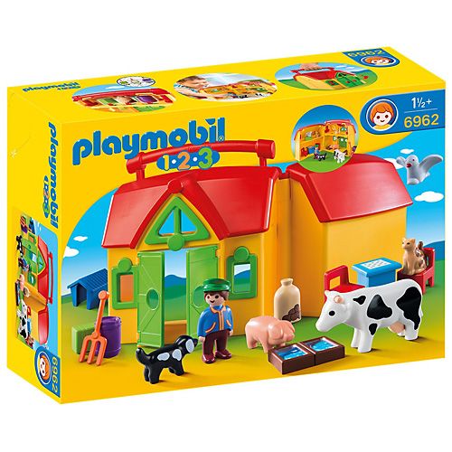 Playmobil Moja prva prenosna kmetija , 1.2.3, 17 kosov