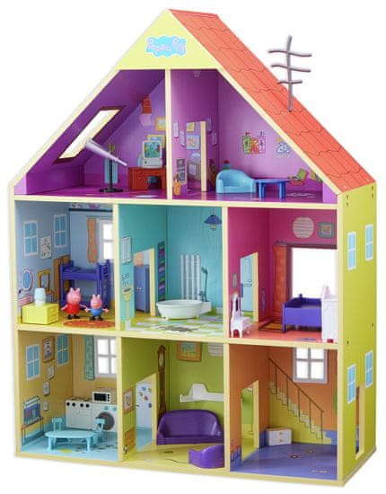 TM Toys Peppa Pig lesena hiša, vključno z opremo