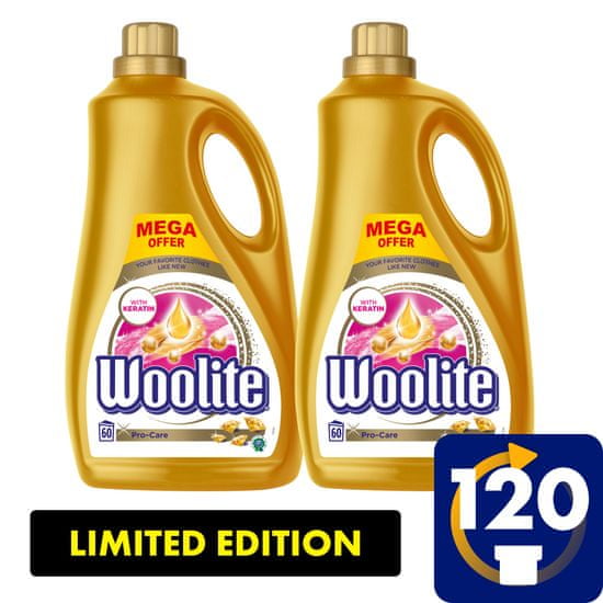 Woolite Pro-Care pralni detergent, 7.2 l / 120 odmerkov pranja