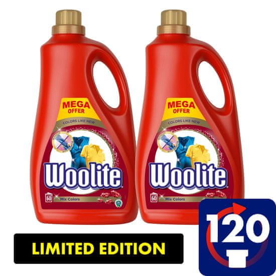 Woolite Mix Colors pralni detergent, 7.2 l / 120 odmerkov pranja
