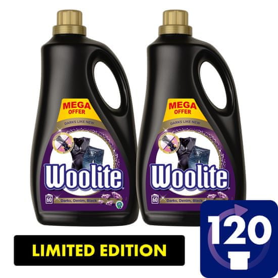 Woolite Dark, Black & Denim pralni detergent 7.2 l / 120 odmerkov pranja