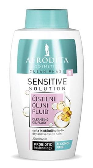 Kozmetika Afrodita Clean Phase Sensitive, čistilni oljni Fluid, za suho in občutljivo kožo, 125 ml