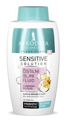 Afrodita Clean Phase Sensitive, čistilni oljni fluid, za suho in občutljivo kožo, 125 ml