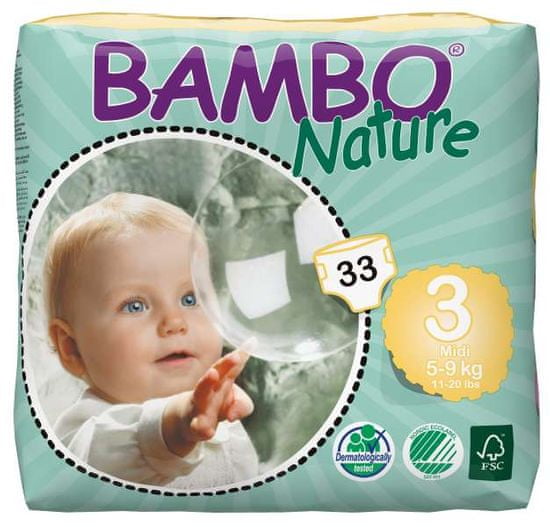 Bambo Nature Otroške hlačne plenice 3 Midi (5-9 kg), 33 kosov