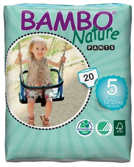 Bambo Nature Pants 5 Junior hlačne plenice (12-20 kg), 20 kosov