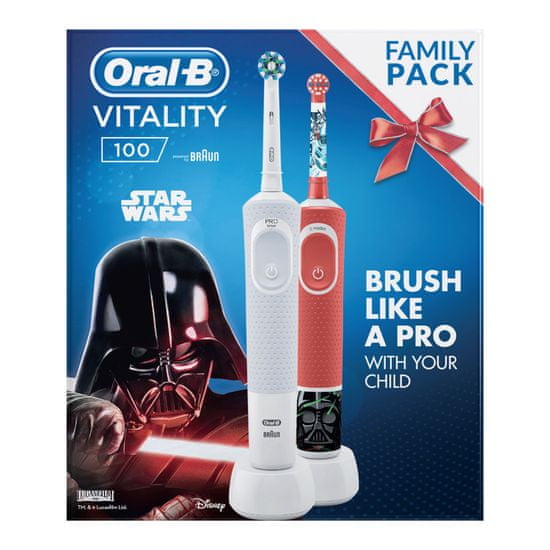 Oral-B električna zobna ščetka Vitality White cross action + otroška električna zobna ščetka Vitality Star Wars