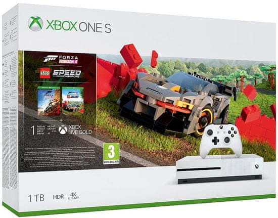 Microsoft Xbox One S 1TB igralna konzola + Forza Horizon 4 + LEGO Speed Champions DLC