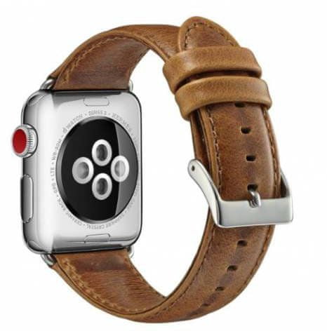 eses Usnjeni pas za Apple Watch, 42/44 mm, svetlo rjav (1530000125)