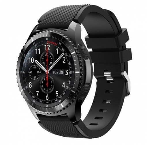 eses silikonski pašček za Samsung Galaxy Watch 46 mm / Gear S3, črn (1530000382)