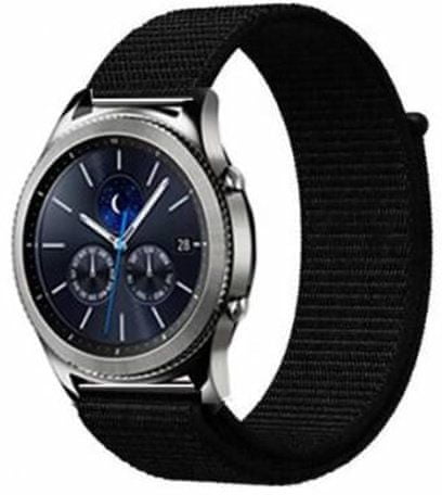 eses najlonski pašček za Samsung Galaxy Watch 46 mm / Gear S3, črn (1530001108)