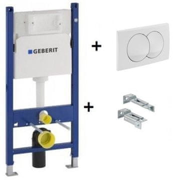 Geberit Duofix Basic suhomontažni WC element z aktivirno tipko in montažnim kotnikom 111.154.11.1