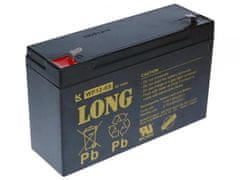 Long Dolga 6V 12Ah svinčena baterija F1 (WP12-6S)