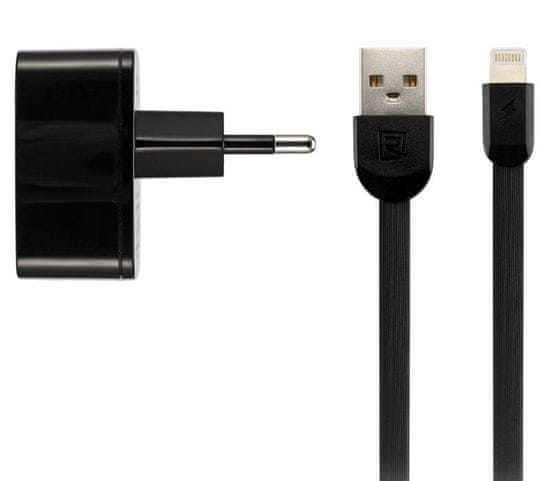 REMAX RP-U215 dvojni USB polnilec, 2,4 A, 15 W, 230 V, Lightning