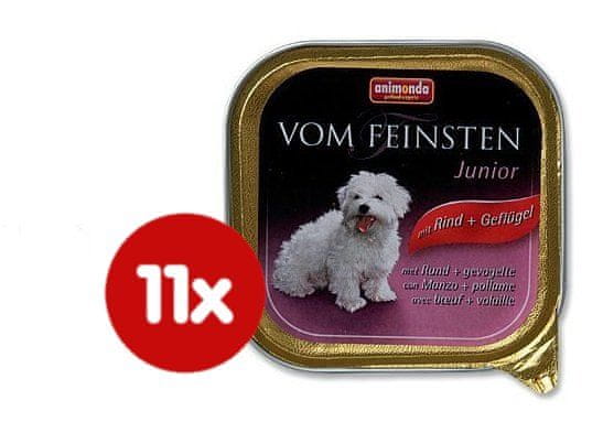 Animonda mokra hrana za mlade pse Vom Feinsten, govedina + piščanec, 11x150g