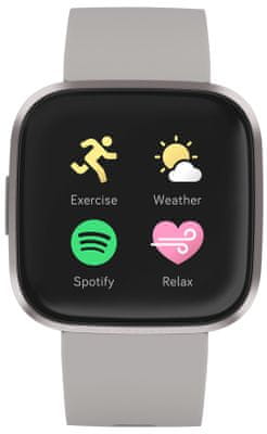 Pametna ura Fitbit Versa 2, glasovni odziv, NFC, brezkontaktna plačila, predvajalnik glasbe, multisport, srčni utrip, sledenje spanja, zaslon AMOLED, vedno vklopljena, dolga življenjska doba baterije