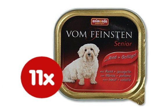 Animonda mokra hrana za starejše pse Vom Feinstein Senior, govedina + piščanec, 11x150g