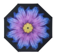 Blooming Brollies Ženski dežnik iz trsa Notranji zunanji vijolični dežnik Daisy EDIOPUD