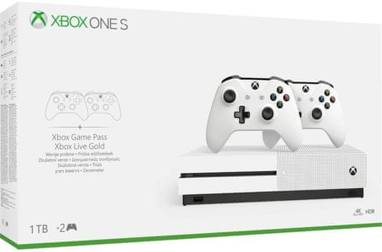 Microsoft Xbox One S 1 TB igralna konzola + 2x igralni kontroler - Odprta embalaža