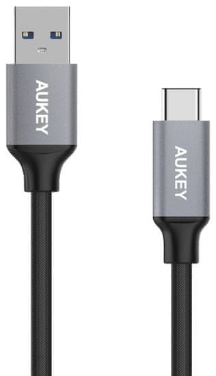 Aukey LLTS118181 USB-C kabel za hitro polnjenje,1 m, sivo-črn, 3 kosi