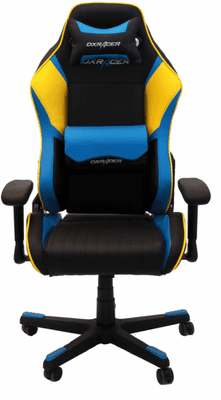 Gamerski stol DXRacer OH/DE35/NYB (DE53/NBY) nosilnost 130 kg naklon naslonjala podpora hrbtenice
