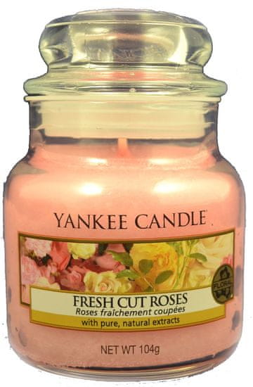 Yankee Candle Classic Fresh Cut Roses mala dišeča sveča, 104 g