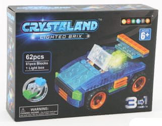 CrystaLand 3 v 1 kocke za sestavljanje Avto, 62 kos