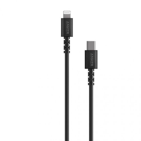 Anker PowerLine USB-C, Lightning kabel, 0,9m, črn
