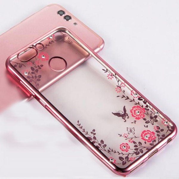 ovitek za Samsung Galaxy A80 A805, roza z rožicami