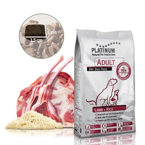 Platinum Lamb & Rice hrana za odrasle in starejše pse, z jagnjetino in rižem, 5 kg