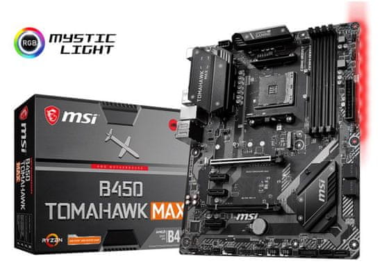 MSI B450 TOMAHAWK MAX, DDR4, USB 3.2 Gen2, AM4, ATX osnovna plošča