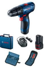 BOSCH Professional GSB 120-LI akumulatorski izvijač + 2 akumulatorja + dodatki (0.601.9G8.102)