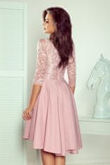 Numoco Ženska čipkasta obleka Nicolle pudrasto roza XL