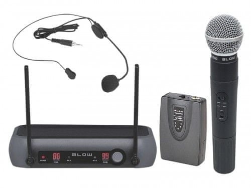 Blow PRM903 brezžični profesionalni komplet, ročni + naglavni mikrofon, do 50 m