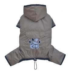 Doggy Dolly dežni plašček za male pse, 4 tačke, rjav, L