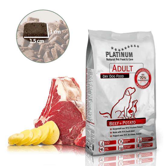 Platinum Beef & Potato hrana za odrasle pse, z govedino in krompirjem, 5 kg