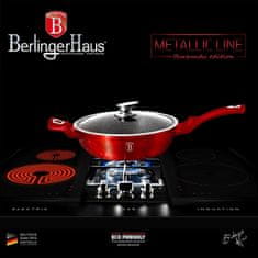 Berlingerhaus Globoka ponev z marmornato površino in pokrovom 32 cm Burgundija Metallic Line BH-1261