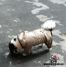 Doggy Dolly dežni plašček za male pse, 2 tački, rjav, L