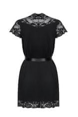Obsessive Ženska erotična halja 810-PEI black, črna, XXL