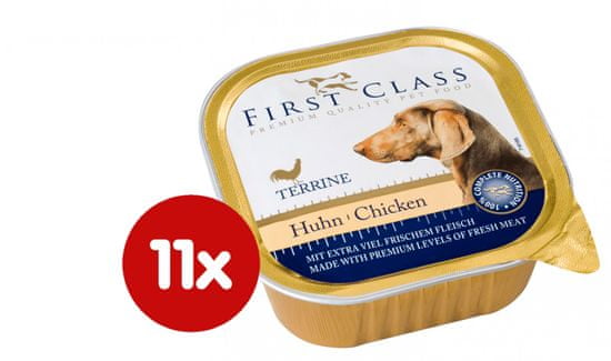 First Class mokra hrana za pse, piščanec, 11x150 g