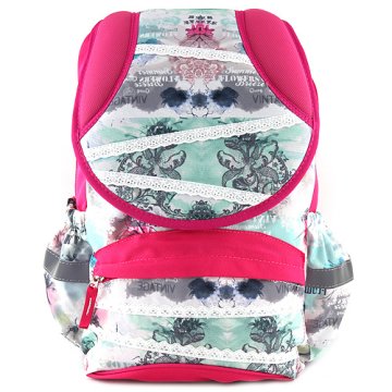 Target Ciljni nahrbtnik šole, Bela čipka, sive rože