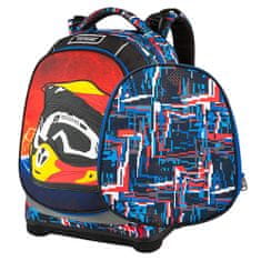 Target Ciljni nahrbtnik šole, Kolesarska čelada, rdeče-modri vzorci