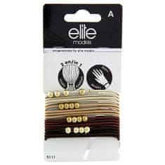 Elite Models Gumene zapestnice 2in1 Elitni modeli, 16 kosov, rjava, premer 6,5 cm
