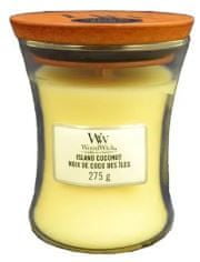 Woodwick dišeča sveča Island Coconut 275,0 g, srednja