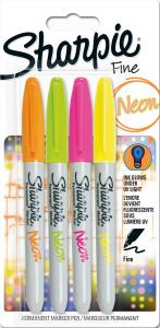 Sharpie flomastri Neon, tanki, 4 kosi