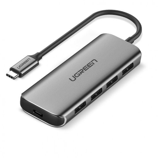 Ugreen USB hub, 4x USB 3.0, srebrn
