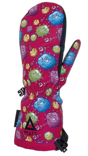 Matt 3237 Bubble Monsters Kids Tootex dekliške zimske rokavice na palec, roza